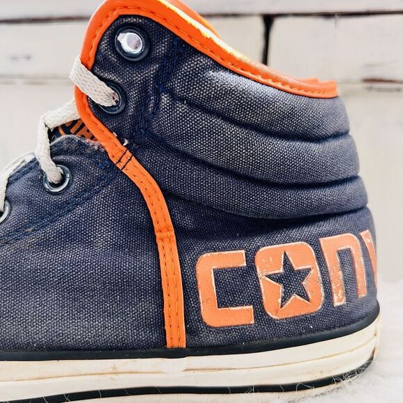 Converse Chuck Taylor All Star Navy Blue & Orange High Top Sneakers Mens 9 Wo 11 - Picture 3 of 8